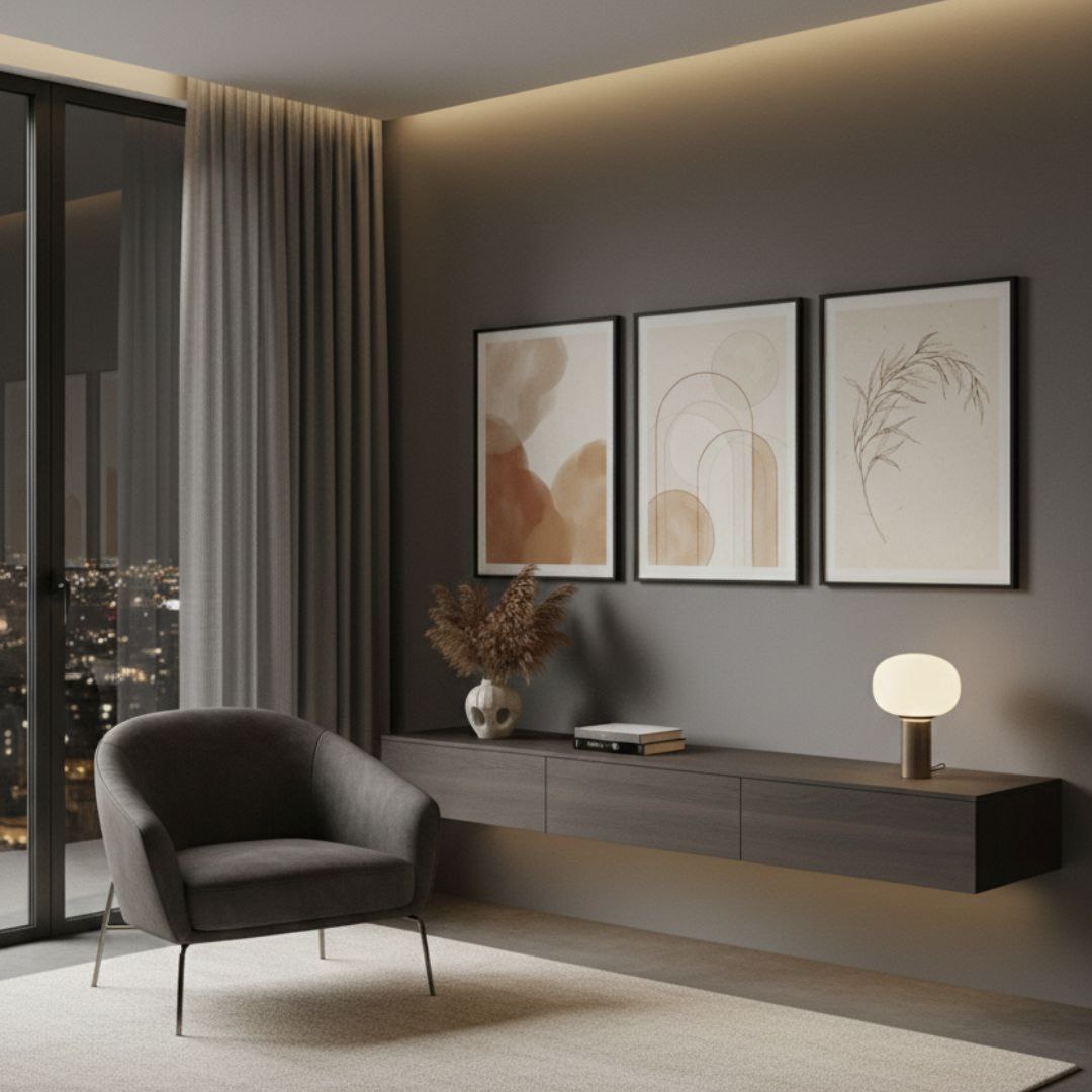 Set 3 Stampe Digitali Cozy Boho – Quadri Warm e Accoglienti per Casa Moderna